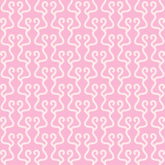 Background pattern with decorative ornaments on a light pink background, wallpaper. Seamless pattern, texture