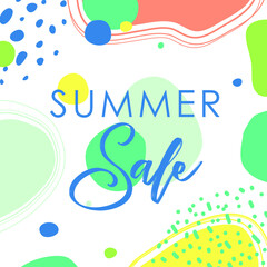 Hello Summer. Trendy abstract art templates. Suitable for social media posts, mobile apps, banners design. Vector fashion backgrounds. Leaves and plants. Summer holidays. Summer sales