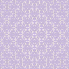 Trendy background pattern with decorative ornament on purple background, wallpaper. Seamless pattern, texture