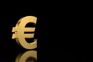 Fototapeta premium Euro sign banner. 3D rendering.