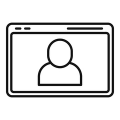 Web site video call icon, outline style