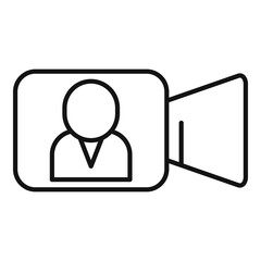 Camera video call icon, outline style