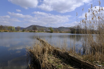 Sander Baggerseen im Naturschutzgebiet Mainaue bei Augsfeld, Landkreis Hassberge, Unterfranken, Franken, Bayern, Deutschland