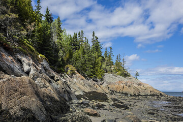View of the Picturesque Bic Park (Parc national du Bic). Bic Park is located in the Bas-Saint-Laurent tourism region near Rimouski. Quebec Province, Canada.