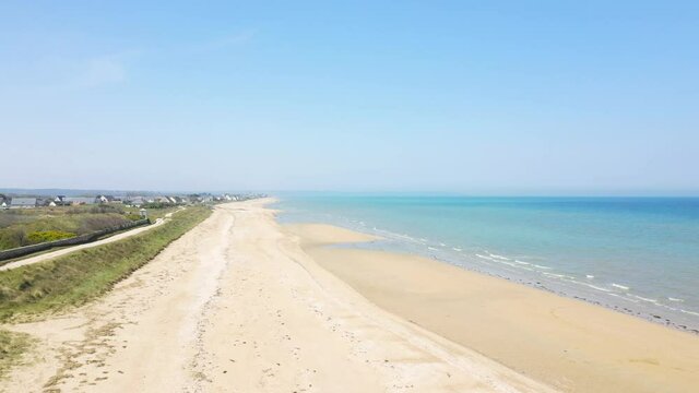 Utah beach in Europe, France, Normandy, towards Carentan, in spring, on a sunny day.