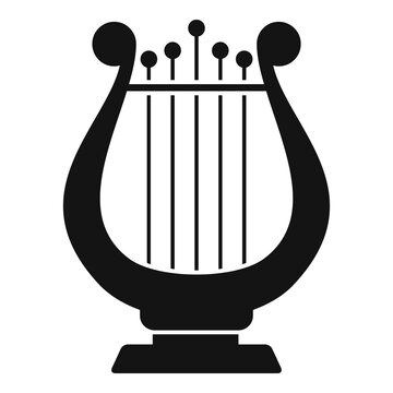 black harp musical instrument clip art preview