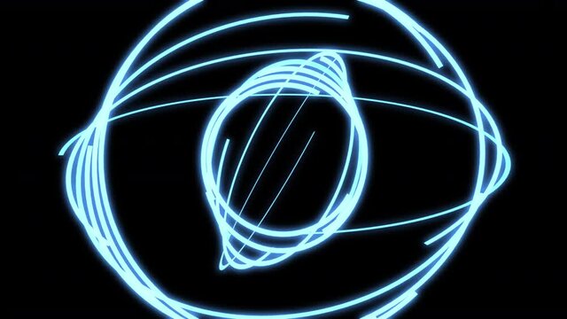 3D Arc Sphere Blinking Blue VJ Loop Animation Big