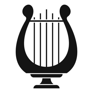 Harp lyre icon, simple style