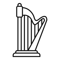 Harp school icon, outline style