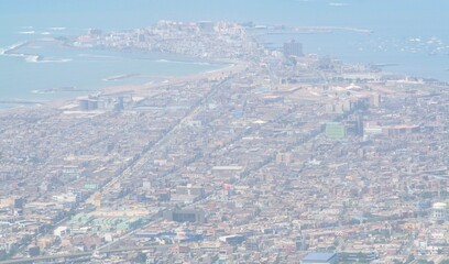 Caribbean City Aerial View with Local Demography