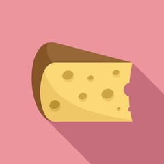 Cheese cow icon, flat style