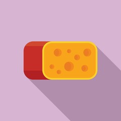 Cheese slice icon, flat style