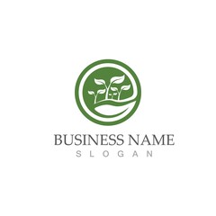 Logos of green Tree leaf ecology