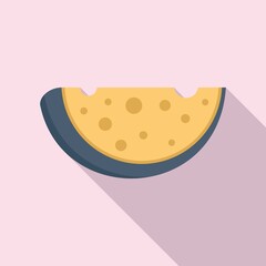 Cheese mozzarella icon, flat style