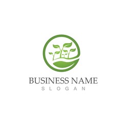 Logos of green Tree leaf ecology