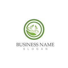 Logos of green Tree leaf ecology