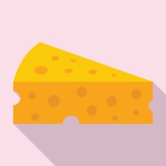 Cheese dairy icon, flat style