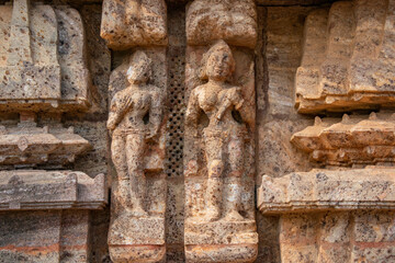 Fine carving of sculptures, Konark Sun Temple in India