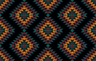 Ethnic Aztec African American textile seamless pattern. Geometric native fabric boho carpet ornaments mandala embroidery patterns. Ethnic Indian tribal vector illustrations background.