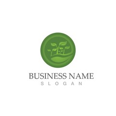 Logos of green Tree leaf ecology