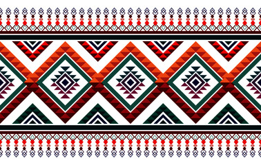 Ethnic Aztec African American textile seamless pattern. Geometric native fabric boho carpet ornaments mandala embroidery patterns. Ethnic Indian tribal vector illustrations background.