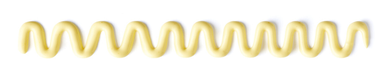 Mayonnaise splashes isolated on white, from above