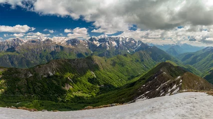 Fototapete Rund Naturpark Spring cloudy day in the Julian Alps, Friuli-Venezia Giulia, Italy  © zakaz86
