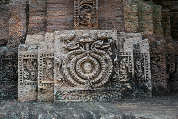 Fine carving of sculptures, Konark Sun Temple in India