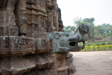 Fine carving of sculptures, Konark Sun Temple in India