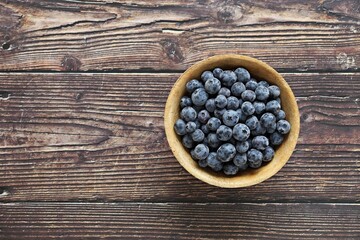 Fresh blueberry. Flat layot, copy space