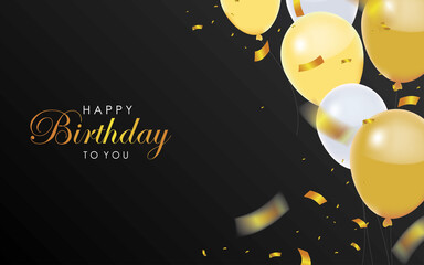 Obraz premium Realistic Happy Birthday Background Vector Illustration 