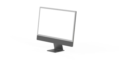 Copy of Realistic Computer, 3D Monitor, in Imac style isolated. dark grey black