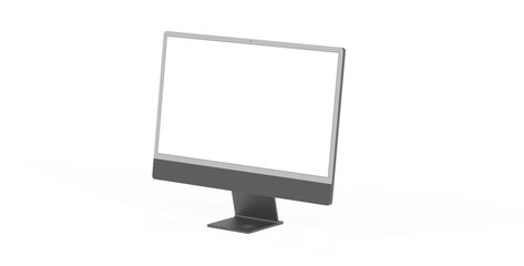 Copy of Realistic Computer, 3D Monitor, in Imac style isolated. dark grey black