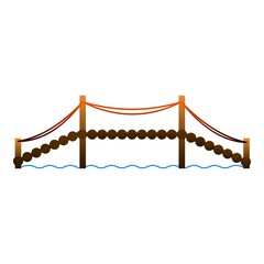 Building bridge icon, cartoon style