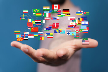 National flags of the countries 3d