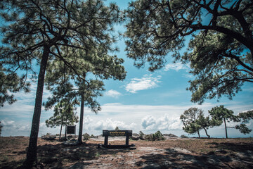 Pha Yeab Mek Cliff Viewpoint on the nature trail on Phu Kradueng, Loei Province, Thailand