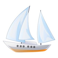 Ship yacht icon, cartoon style