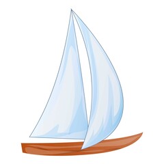 Cruise yacht icon, cartoon style