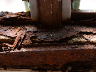Fototapeta na wymiar An image of rusted steel. Selective focus image.