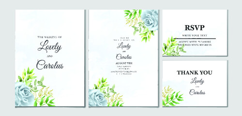 Fototapeta na wymiar Floral wedding invitation
