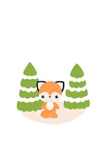 Christmas and New Year collection of cute animals and seasonal elements. Isolated a white background. Hand drawn vector illustration