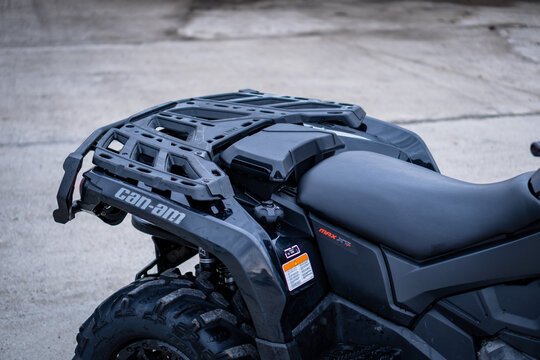 Cluj-Napoca, Cluj-Romania -05.06.2021 - Can-Am is renowed for its attention to details, equipped with powerful and proven Rotax engine, good suspension, winch, all terain wheels, fiber carbon body