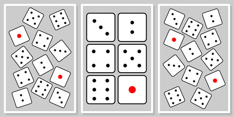 dice, wall art vector set for poster, wallpaper, print
