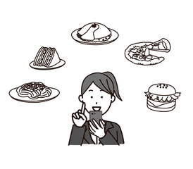 A woman delivering food from smartphone