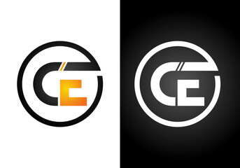 Initial Monogram Letter C E Logo Design Vector Template. C E Letter Logo Design