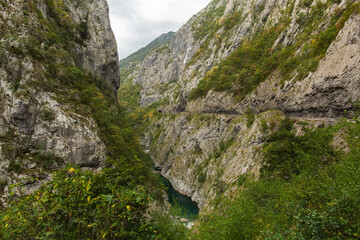 Mountains in the north of Montenegro on a cloudy day