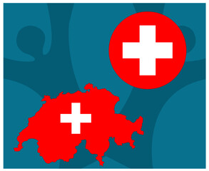 Fototapeta premium European football 2020 teams.European soccer final.Switzerland map