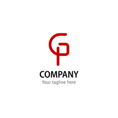 initial G and P logo design