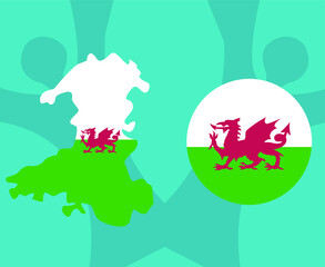 European football 2020 teams.European soccer final.Wales map