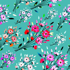 seamless pattern abstracts floral composition
